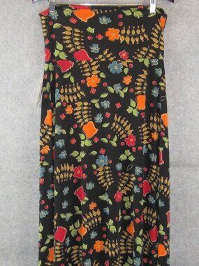 LuLaRoe Black with Multicolored Floral Maxi skirt/Dress M